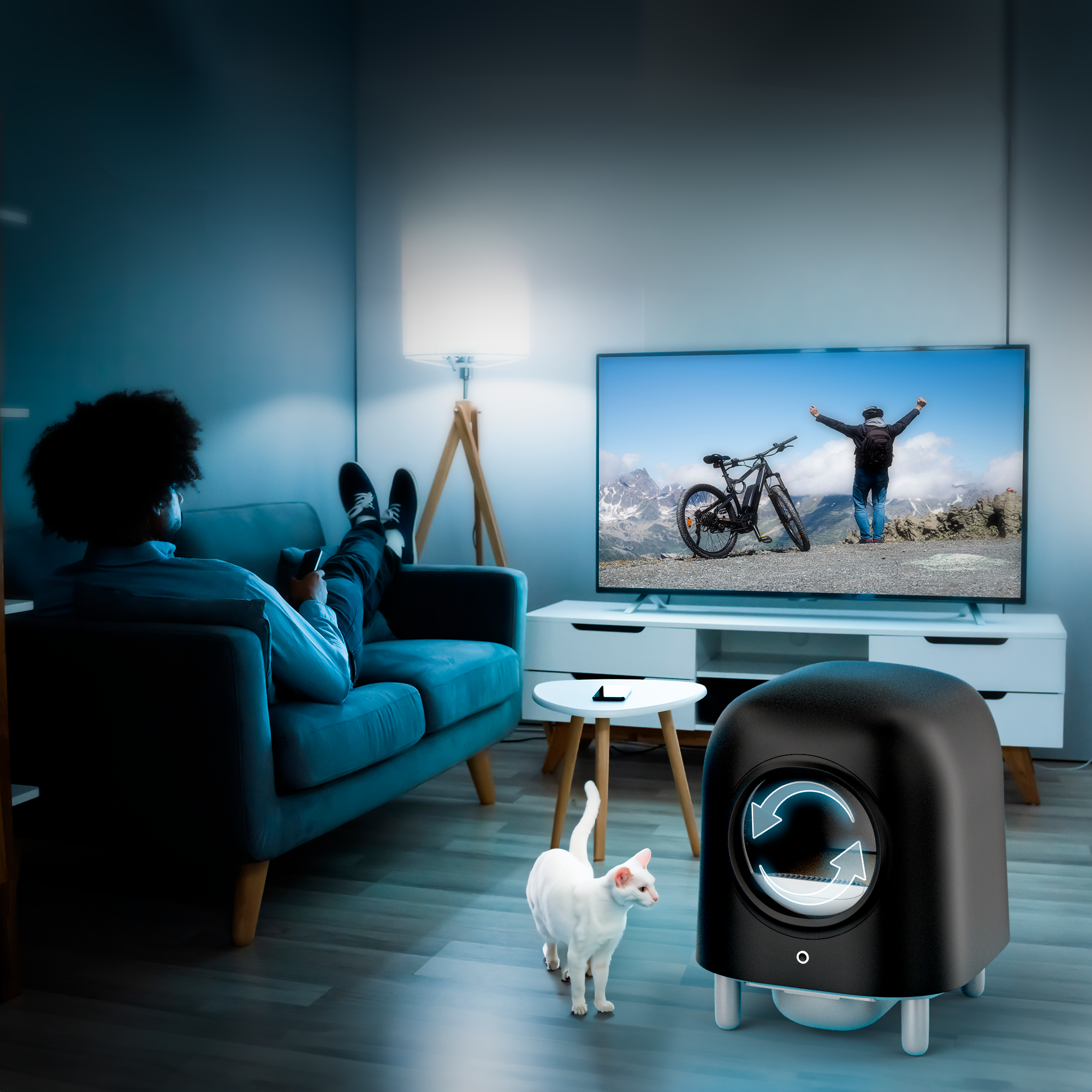 Petree Cube - Zelfreinigende kattenbak - Black Edition