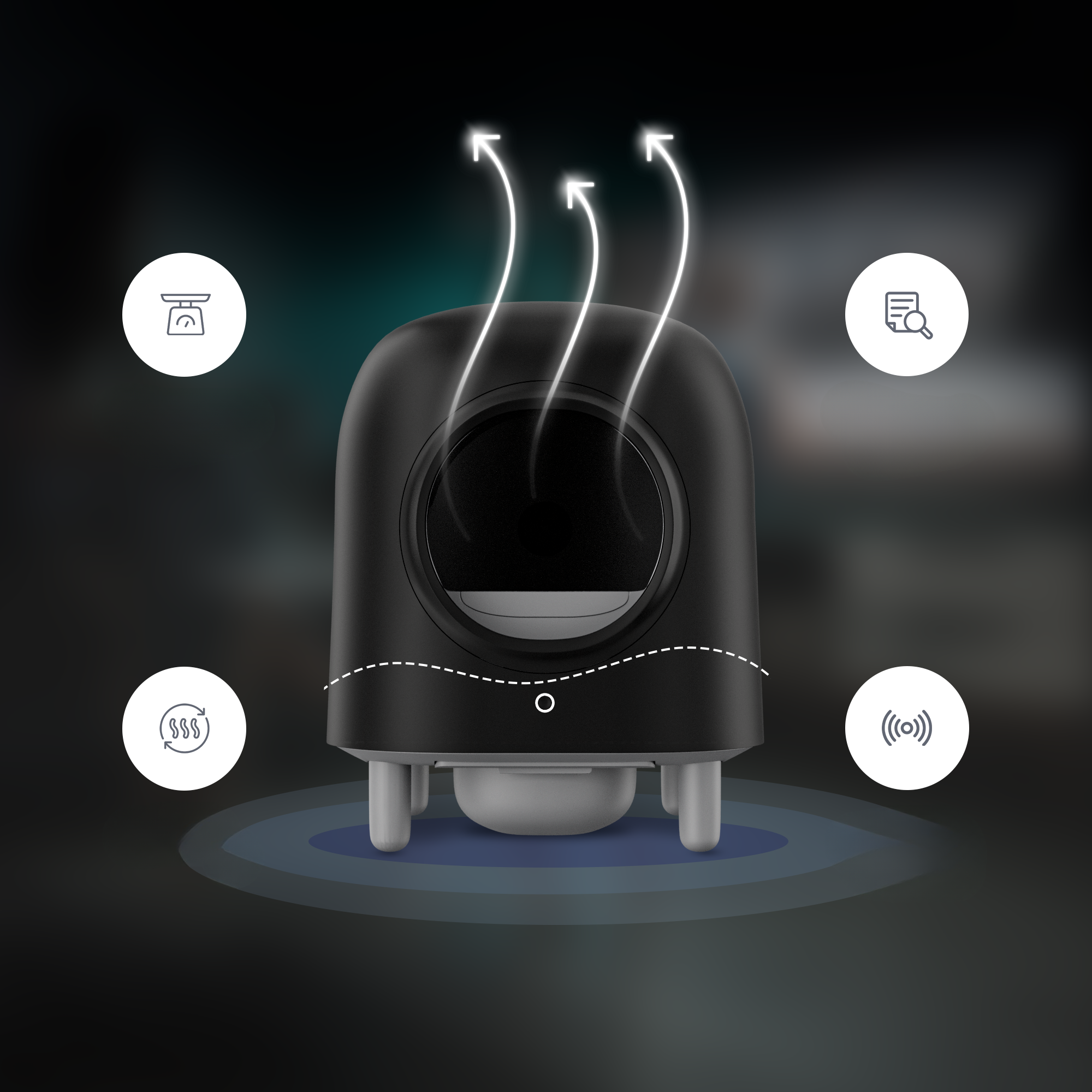 VORBESTELLUNG – Petree Cube – Selbstreinigende Katzentoilette – Black Edition