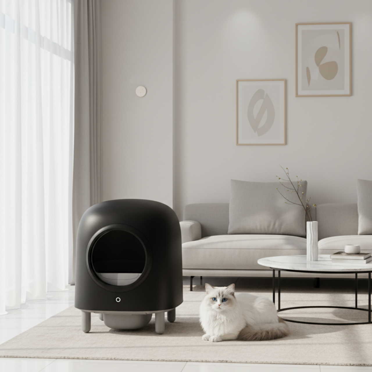 Petree Cube – Self-Cleaning Litter Box – Black Edition