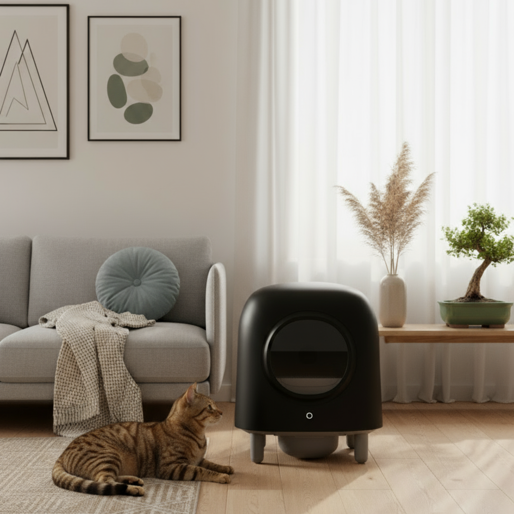 VORBESTELLUNG – Petree Cube – Selbstreinigende Katzentoilette – Black Edition