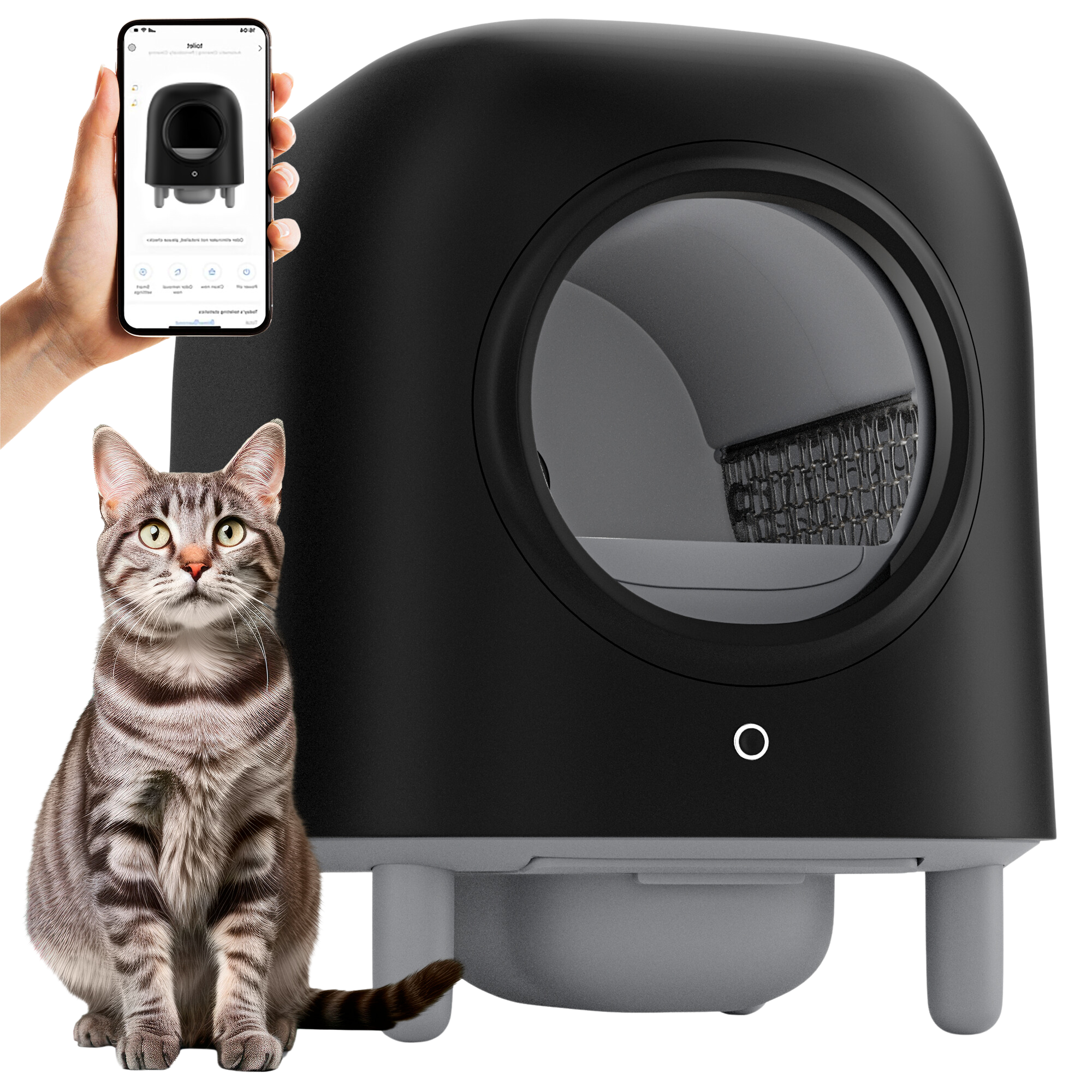 Petree Cube - Self-Cleaning Litter Box - Black Edition