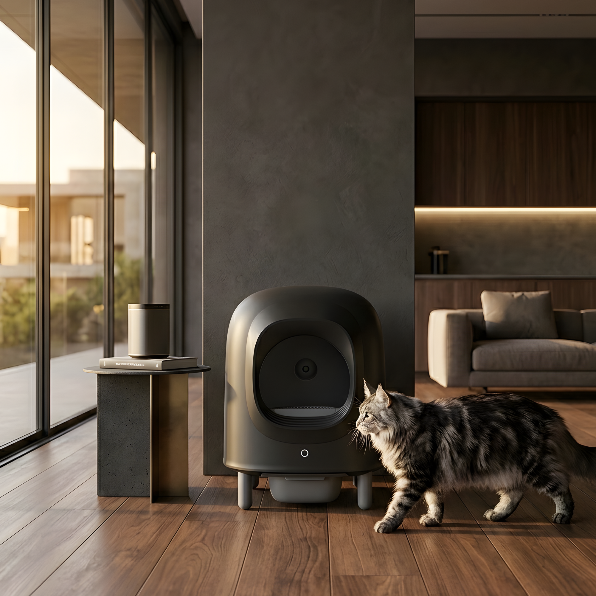 Petree Cube – Self-Cleaning Litter Box – Black Edition